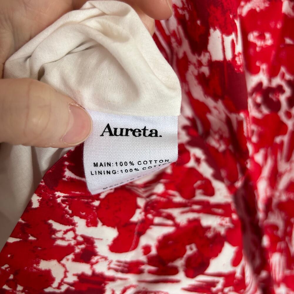 NWT Aureta Square Neck Corset A-Le Dress Midi Women’s 2X‎ Red Bloomcore Romantic - Picture 12 of 13